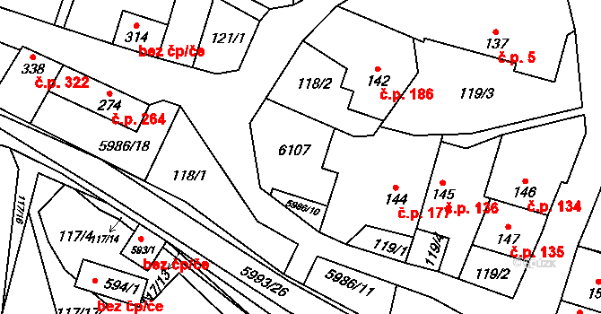 Kamenice 44530595 na parcele st. 143 v KÚ Kamenice u Jihlavy, Katastrální mapa
