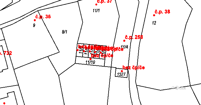 Mariánské Lázně 44640595 na parcele st. 11/9 v KÚ Úšovice, Katastrální mapa