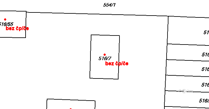 Kladruby nad Labem 46700595 na parcele st. 516/7 v KÚ Kladruby nad Labem, Katastrální mapa