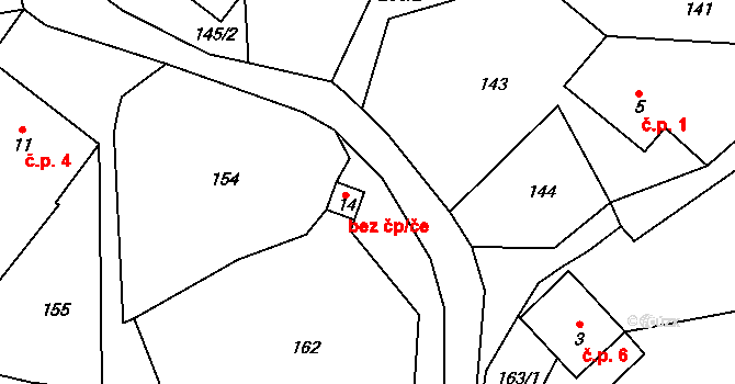 Bystřice nad Pernštejnem 47695595 na parcele st. 14 v KÚ Kozlov u Lesoňovic, Katastrální mapa