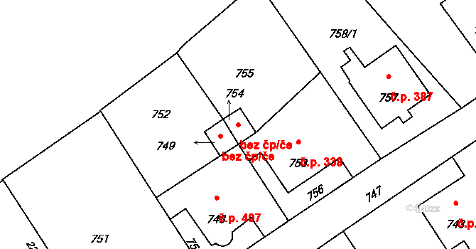 Suchdol nad Odrou 48534595 na parcele st. 754 v KÚ Suchdol nad Odrou, Katastrální mapa