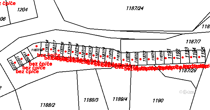 Tachov 48702595 na parcele st. 1187/9 v KÚ Tachov, Katastrální mapa