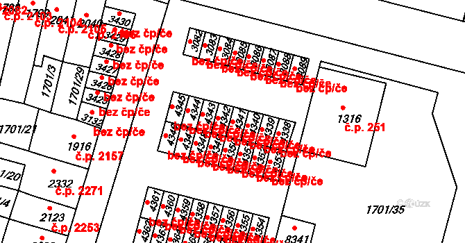 Kroměříž 48835595 na parcele st. 4341 v KÚ Kroměříž, Katastrální mapa