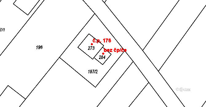 Hlavnice 83920595 na parcele st. 284 v KÚ Hlavnice, Katastrální mapa