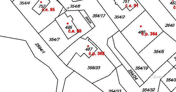 Pernink 368 na parcele st. 487 v KÚ Pernink, Katastrální mapa