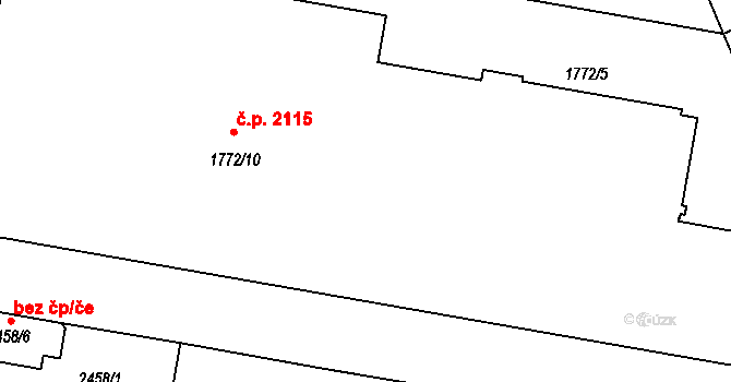 České Budějovice 4 2115, České Budějovice na parcele st. 1772/10 v KÚ České Budějovice 4, Katastrální mapa