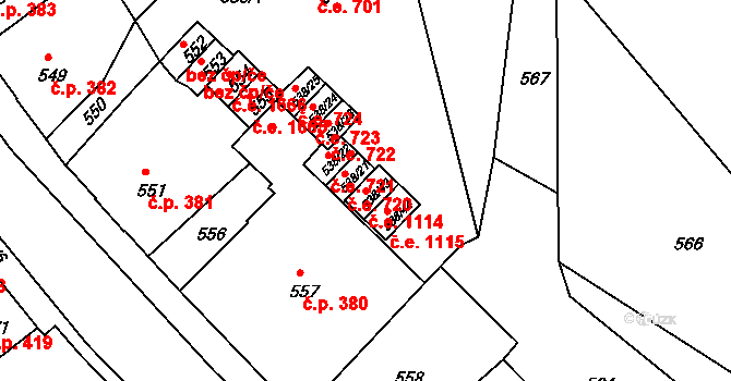 Děčín IV-Podmokly 1114, Děčín na parcele st. 538/43 v KÚ Podmokly, Katastrální mapa