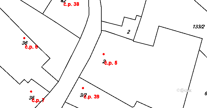 Bošovice 5, Čížová na parcele st. 2 v KÚ Bošovice u Čížové, Katastrální mapa