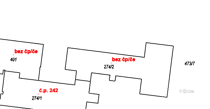 Broumy 40563596 na parcele st. 274/2 v KÚ Broumy, Katastrální mapa
