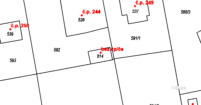 Loučovice 41037596 na parcele st. 814 v KÚ Loučovice, Katastrální mapa