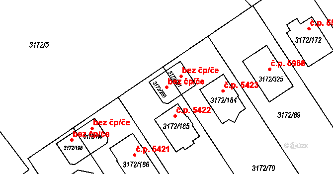 Chomutov 45053596 na parcele st. 3172/200 v KÚ Chomutov II, Katastrální mapa