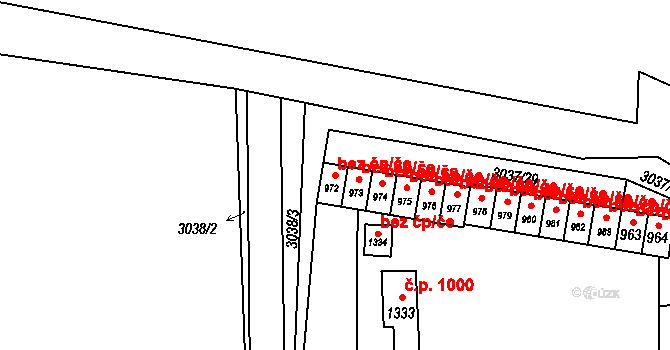 Kozlovice 46656596 na parcele st. 972 v KÚ Kozlovice, Katastrální mapa