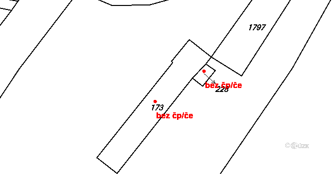 Březina 48079596 na parcele st. 173 v KÚ Březina u Moravské Třebové, Katastrální mapa