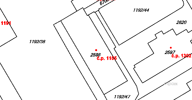 Beroun-Město 1155, Beroun na parcele st. 2598 v KÚ Beroun, Katastrální mapa
