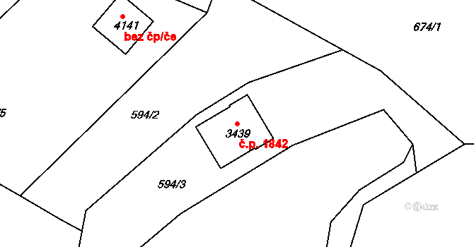 Náchod 1842 na parcele st. 3439 v KÚ Náchod, Katastrální mapa