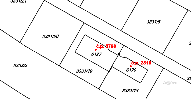 Rakovník II 2790, Rakovník na parcele st. 6127 v KÚ Rakovník, Katastrální mapa