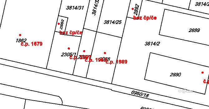 Žatec 1989 na parcele st. 2088 v KÚ Žatec, Katastrální mapa