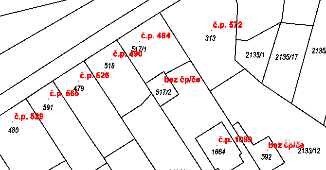 Lišov 101205597 na parcele st. 517/2 v KÚ Lišov, Katastrální mapa
