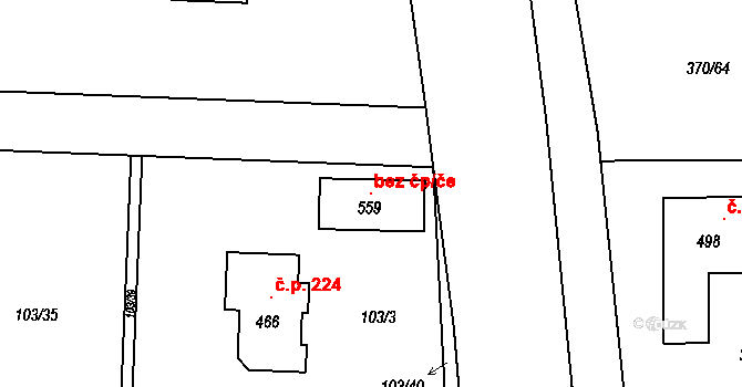 Otovice 103948597 na parcele st. 559 v KÚ Otovice u Karlových Var, Katastrální mapa