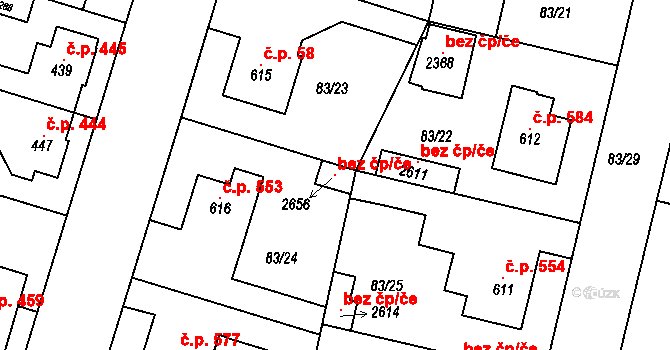 Kralupy nad Vltavou 105412597 na parcele st. 2656 v KÚ Lobeček, Katastrální mapa
