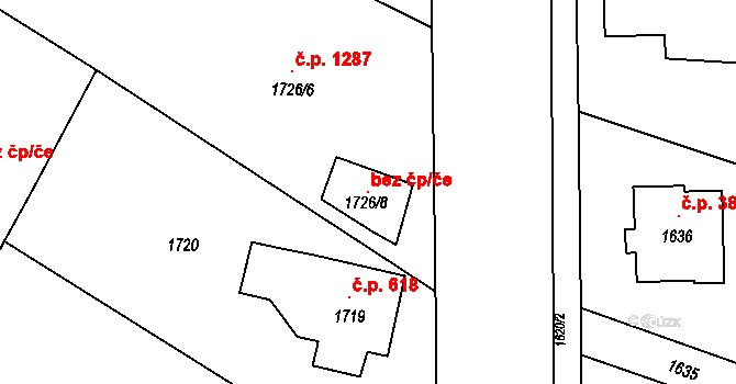 Orlová 106928597 na parcele st. 1726/8 v KÚ Horní Lutyně, Katastrální mapa