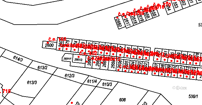 Veverská Bítýška 240 na parcele st. 570 v KÚ Veverská Bítýška, Katastrální mapa