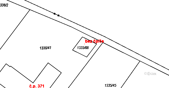 Blansko 138125597 na parcele st. 1335/68 v KÚ Těchov, Katastrální mapa
