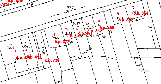Poděbrady III 481, Poděbrady na parcele st. 3137 v KÚ Poděbrady, Katastrální mapa