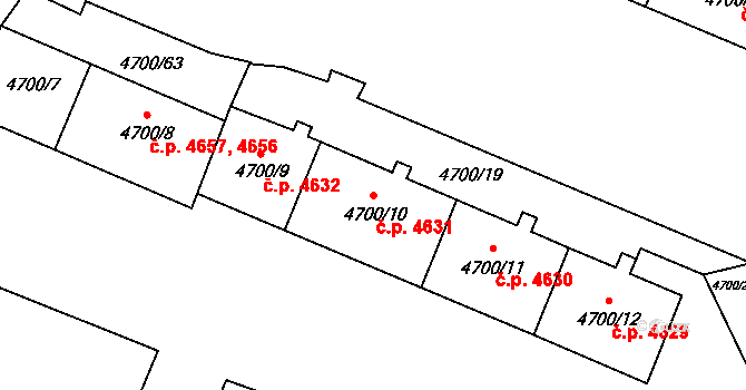 Chomutov 4631 na parcele st. 4700/10 v KÚ Chomutov I, Katastrální mapa