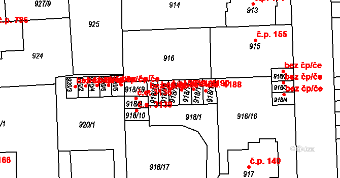Klíše 5810, Ústí nad Labem na parcele st. 918/14 v KÚ Klíše, Katastrální mapa