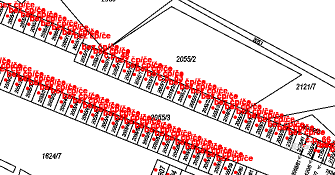 Mizerov 741, Karviná na parcele st. 2055/20 v KÚ Karviná-město, Katastrální mapa
