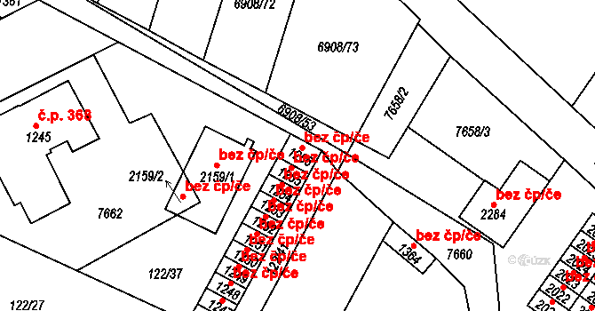 Telč 39687597 na parcele st. 1256 v KÚ Telč, Katastrální mapa