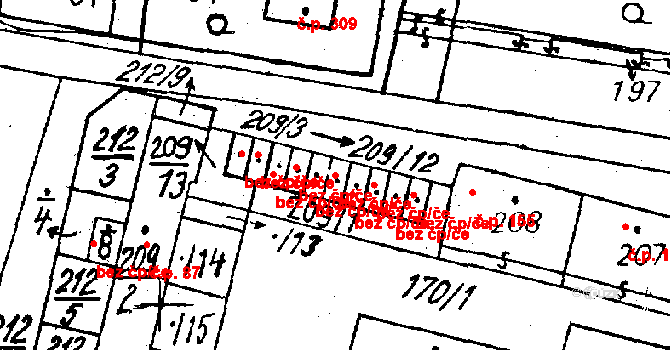Heřmanova Huť 43198597 na parcele st. 209/8 v KÚ Vlkýš, Katastrální mapa