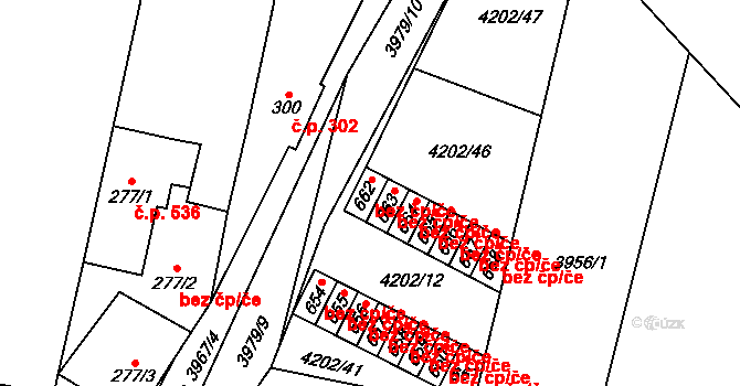 Lenešice 44321597 na parcele st. 662 v KÚ Lenešice, Katastrální mapa