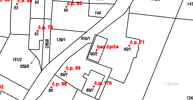Rožmitál pod Třemšínem 44506597 na parcele st. 90/2 v KÚ Starý Rožmitál, Katastrální mapa