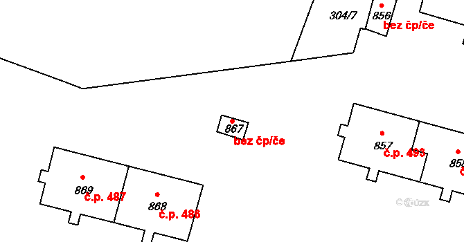 Mariánské Lázně 44616597 na parcele st. 867 v KÚ Úšovice, Katastrální mapa