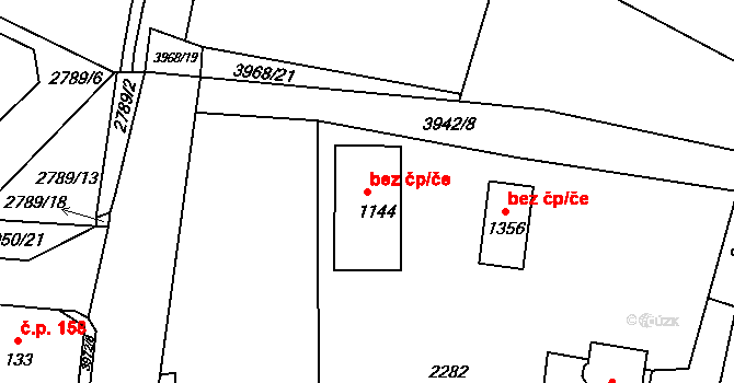 Borovany 46867597 na parcele st. 1144 v KÚ Borovany, Katastrální mapa