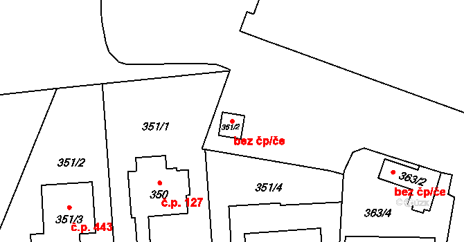 Opava 47538597 na parcele st. 361/2 v KÚ Malé Hoštice, Katastrální mapa