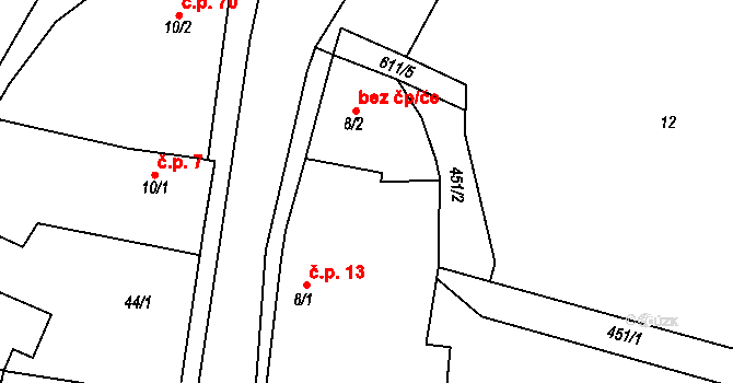 Střeň 47984597 na parcele st. 8/2 v KÚ Střeň, Katastrální mapa