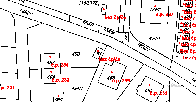 Neveklov 48082597 na parcele st. 451 v KÚ Neveklov, Katastrální mapa