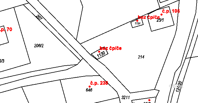 Jílové 48794597 na parcele st. 1130 v KÚ Jílové u Děčína, Katastrální mapa