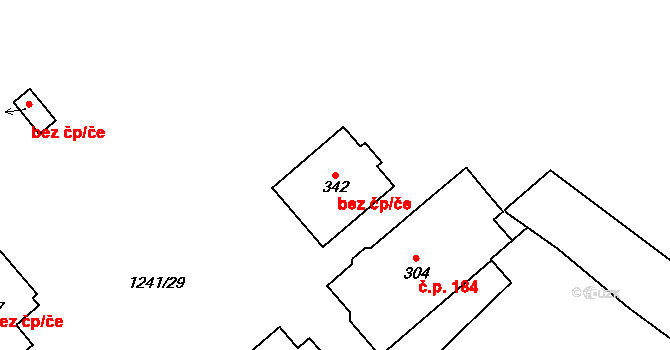 Velké Žernoseky 48933597 na parcele st. 342 v KÚ Velké Žernoseky, Katastrální mapa