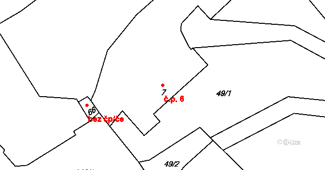 Licoměřice 6, Lipovec na parcele st. 7 v KÚ Licoměřice, Katastrální mapa