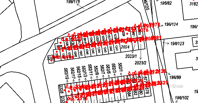 Sezimovo Ústí 2136 na parcele st. 1244 v KÚ Sezimovo Ústí, Katastrální mapa