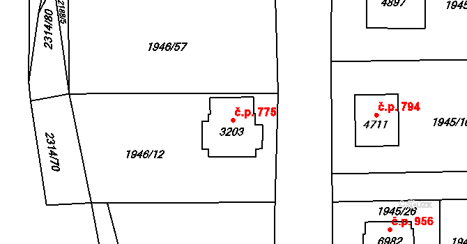 Beroun-Závodí 775, Beroun na parcele st. 3203 v KÚ Beroun, Katastrální mapa