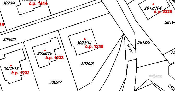Černošice 1210 na parcele st. 3029/14 v KÚ Černošice, Katastrální mapa