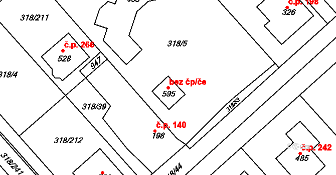 Neratovice 83491597 na parcele st. 595 v KÚ Lobkovice, Katastrální mapa
