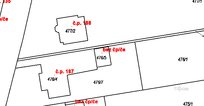 Cvrčovice 97024597 na parcele st. 476/5 v KÚ Cvrčovice u Pohořelic, Katastrální mapa