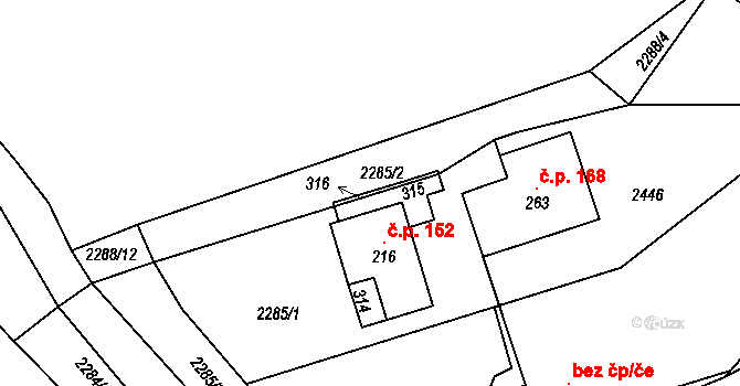 Těmice 108082598 na parcele st. 316 v KÚ Těmice u Kamenice nad Lipou, Katastrální mapa