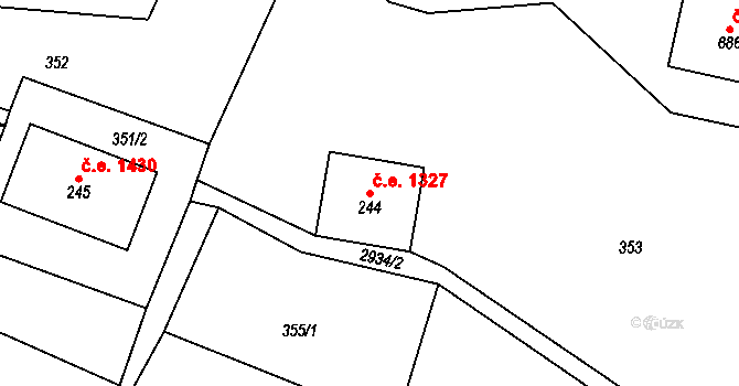 Polubný 1327, Kořenov na parcele st. 244 v KÚ Polubný, Katastrální mapa